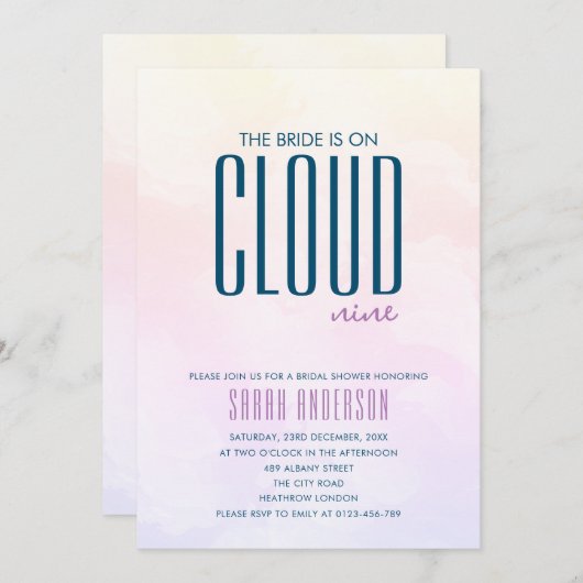 Minimalistisch Modern Cloud Nine Vrijgezellenfeest Kaart (Voorkant / Achterkant)