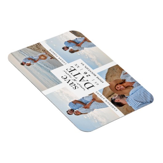 Minimalistisch Modern Collage 4 Aangepaste Foto's  Magneet (Rechterzijde)