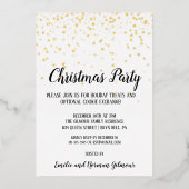 Minimalistisch Modern Confetti Kerstfeest Goud Folie Uitnodiging (Voorkant)