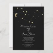 Minimalistisch modern constellatie Gold Foil Weddi Kaart (Voorkant)