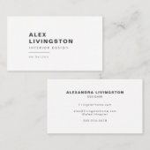 Minimalistisch modern Creative Black White Visitekaartje (Voorkant / Achterkant)