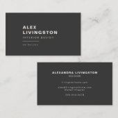 Minimalistisch modern Creative Black White Visitekaartje (Voorkant / Achterkant)