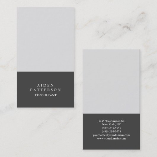 Minimalistisch modern Creative Grey Visitekaartje (Voorkant / Achterkant)