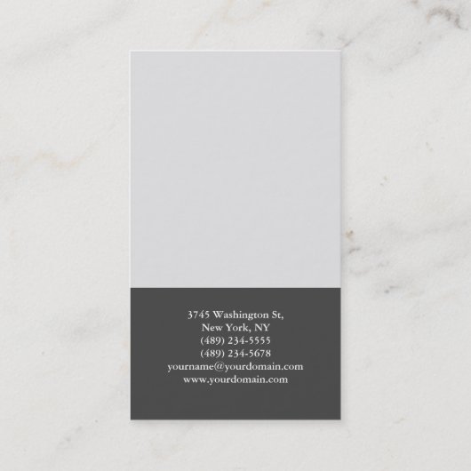 Minimalistisch modern Creative Grey Visitekaartje (Achterkant)