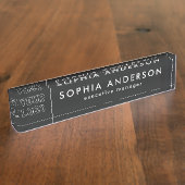 Minimalistisch Modern Custom Business Logo Medewer Naambordje (Zijkant)