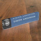 Minimalistisch Modern Custom Business Logo Medewer Naambordje (Zijkant)