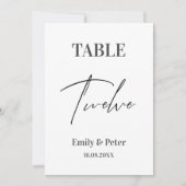 Minimalistisch modern Cute WEDDING TWELVE-tabelnum Bedankkaart (Voorkant)