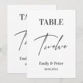 Minimalistisch modern Cute WEDDING TWELVE-tabelnum Bedankkaart (Voorkant / Achterkant)