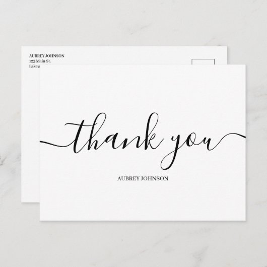 Minimalistisch modern dank u briefkaart (Voorkant / Achterkant)