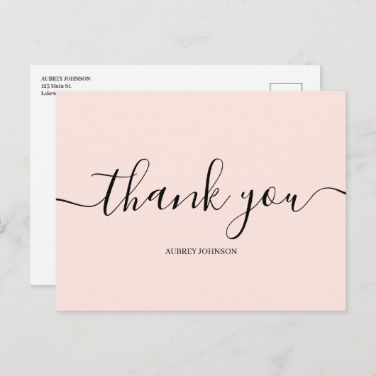 Minimalistisch modern dank u briefkaart (Voorkant / Achterkant)