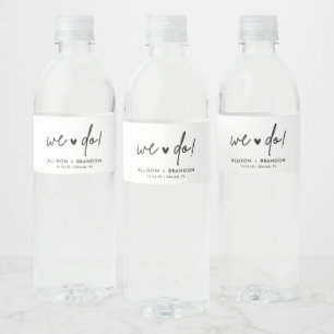 Minimalistisch modern dat we wedden waterfles etiket