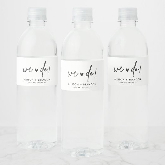 Minimalistisch modern dat we wedden waterfles etiket (Flessen)