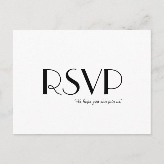 Minimalistisch modern deco-Briefkaart voor riSVP Uitnodiging Briefkaart (Voorkant)