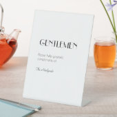 Minimalistisch modern deco Gentlemen Bathroom Reclamebord Met Voetstuk (Insitu)