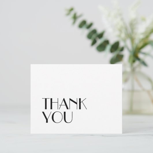 Minimalistisch modern deco-huwelijk bedankt briefkaart (Staand voorkant)