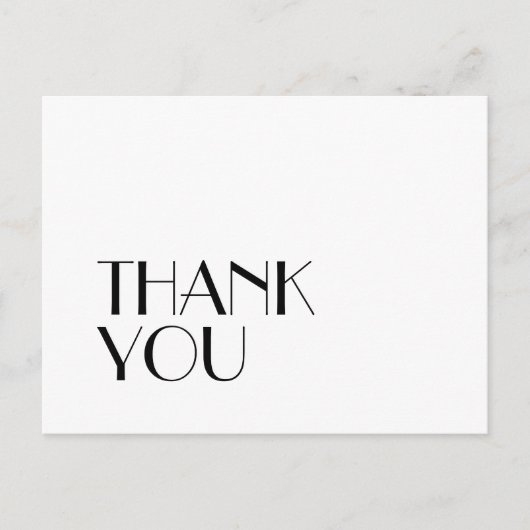 Minimalistisch modern deco-huwelijk bedankt briefkaart (Voorkant)