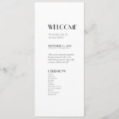 Minimalistisch modern deco-huwelijk programmakaart (Voorkant)