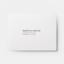 Minimalistisch modern deco-huwelijk RSVP Envelop