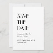 Minimalistisch modern deco-huwelijk save the date (Voorkant)