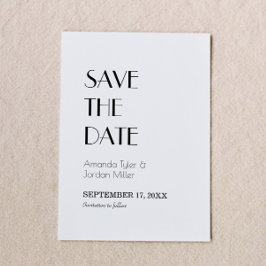 Minimalistisch modern deco-huwelijk save the date