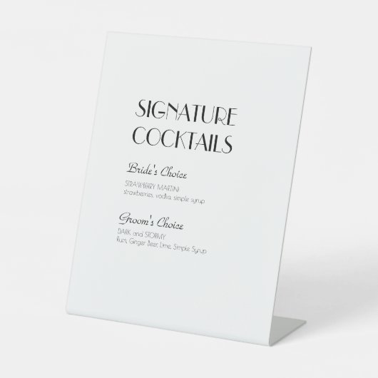 Minimalistisch modern deco-weddenschap met moderne reclamebord met voetstuk (Voorkant)