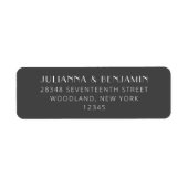 Minimalistisch modern deco zwart-wit kunstartikel etiket (Voorkant)