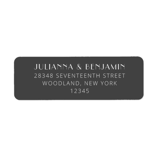 Minimalistisch modern deco zwart-wit kunstartikel etiket (Voorkant)