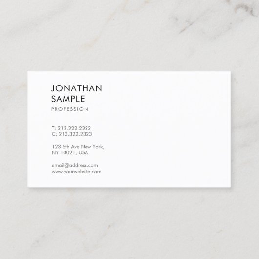 Minimalistisch modern design, elegant eenvoudig de visitekaartje (Achterkant)