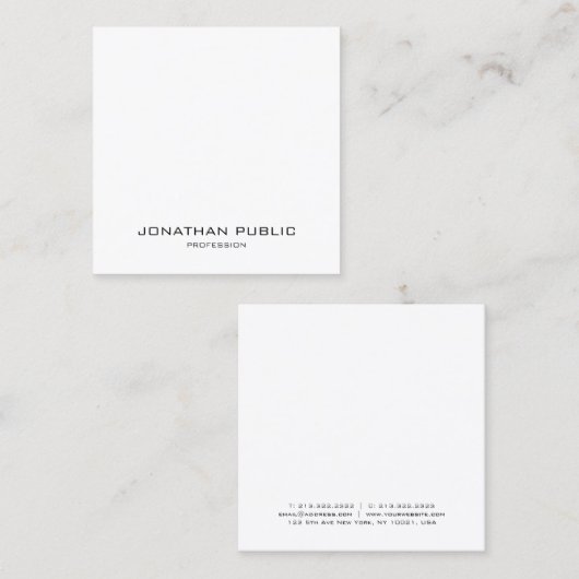 Minimalistisch modern design elegant Plain Trendy Vierkante Visitekaartje (Voorkant / Achterkant)