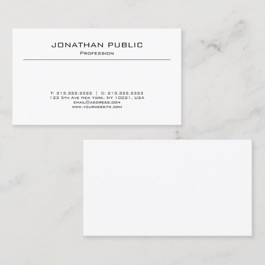Minimalistisch modern design elegant Plain Trendy Visitekaartje (Voorkant / Achterkant)