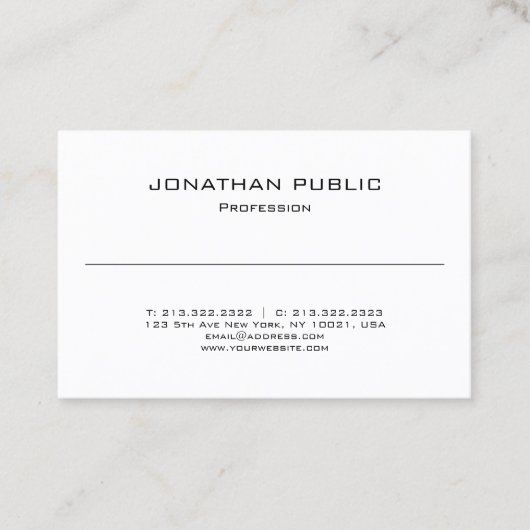 Minimalistisch modern design elegant Professional Visitekaartje (Voorkant)