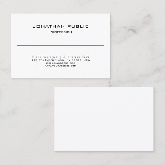 Minimalistisch modern design elegant Professional Visitekaartje (Voorkant / Achterkant)