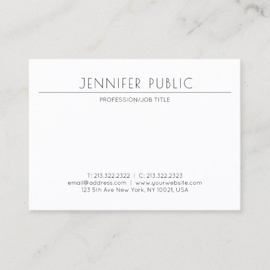 Minimalistisch modern design elegant Professional Visitekaartje (Voorkant)