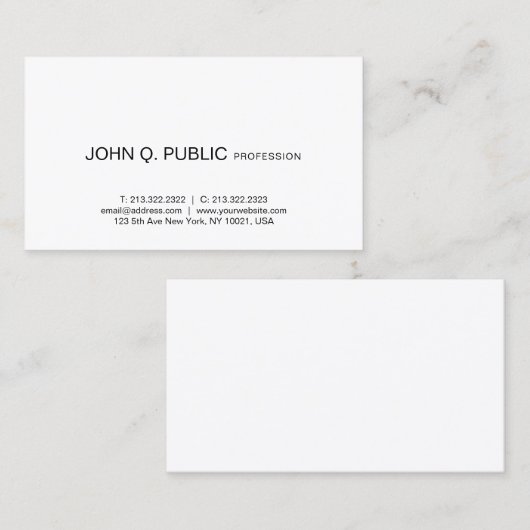 Minimalistisch modern design elegant stijlvol desi visitekaartje (Voorkant / Achterkant)