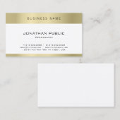 Minimalistisch, modern design Gold legant Plain Lu Visitekaartje (Voorkant / Achterkant)