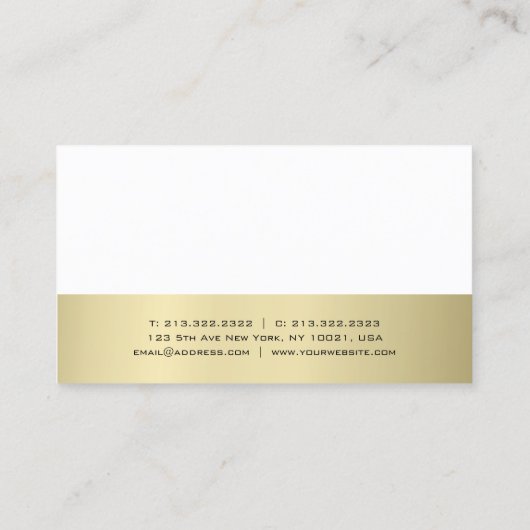 Minimalistisch modern design Gold look Plain Trend Visitekaartje (Achterkant)