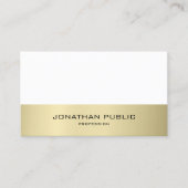 Minimalistisch modern design Gold look Plain Trend Visitekaartje (Voorkant)