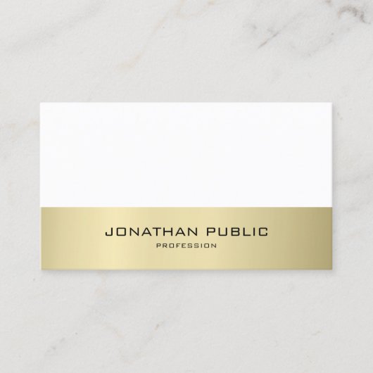 Minimalistisch modern design Gold look Plain Trend Visitekaartje (Voorkant)