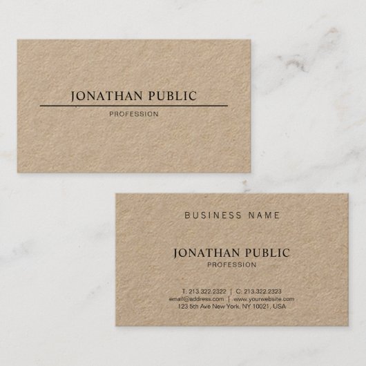 Minimalistisch modern design in luxedeskundige visitekaartje (Voorkant / Achterkant)