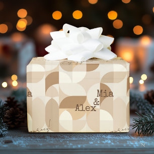 Minimalistisch modern design met beige tinten cadeaupapier