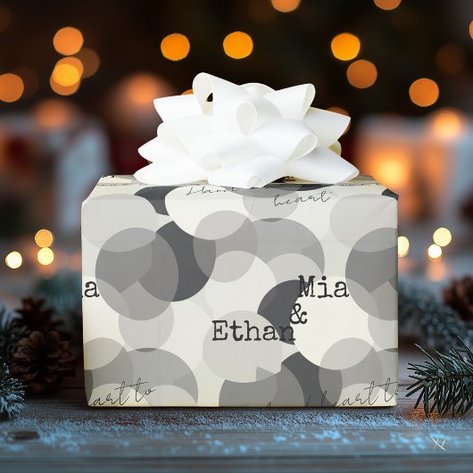 Minimalistisch modern design met monochrome cirkel cadeaupapier