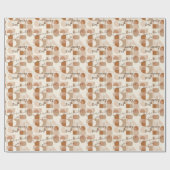 Minimalistisch modern design met warme beige tinte cadeaupapier (Vlak)