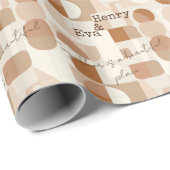 Minimalistisch modern design met warme beige tinte cadeaupapier (Rol Hoek)