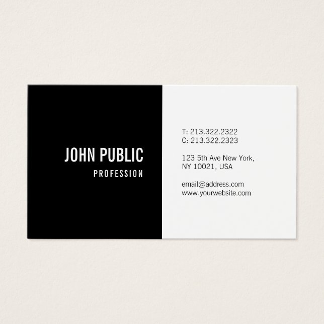Minimalistisch, modern design professioneel aantre visitekaartje (Voorkant)