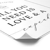 Minimalistisch Modern Dessert Cupcake Trouwbord Poster (Hoek)