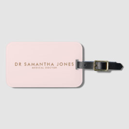 Minimalistisch Modern Doctor Professional Roze Bagagelabel