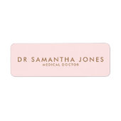 Minimalistisch Modern Doctor Professional Roze Etiket (Voorkant)