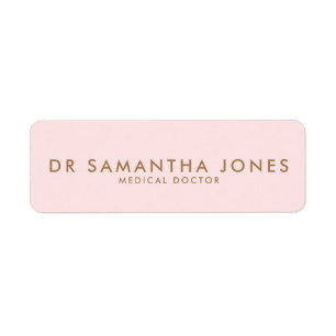 Minimalistisch Modern Doctor Professional Roze Etiket