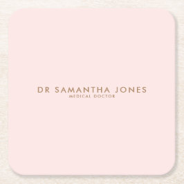 Minimalistisch Modern Doctor Professional Roze Kartonnen Onderzetters