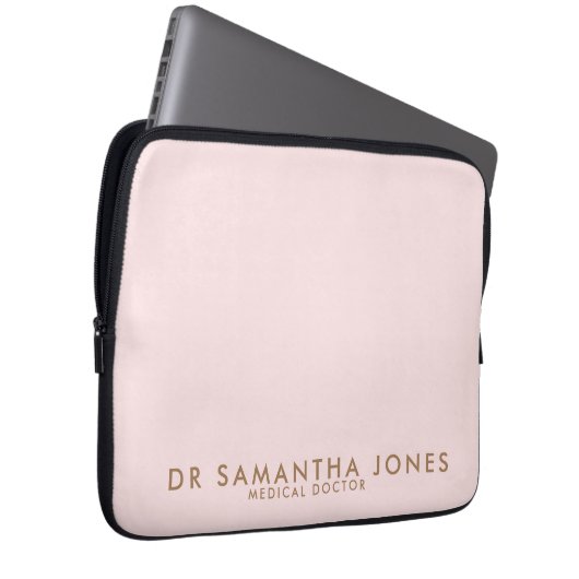 Minimalistisch Modern Doctor Professional Roze Laptop Sleeve (Voorkant Rechts)